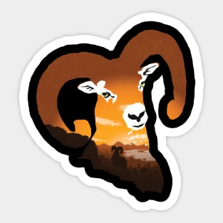 Argali landscape Sticker